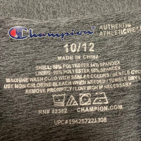 Champion Double Layer Skort Charcoal Gray  Girls' Size 10-12 - Picture 5 of 8